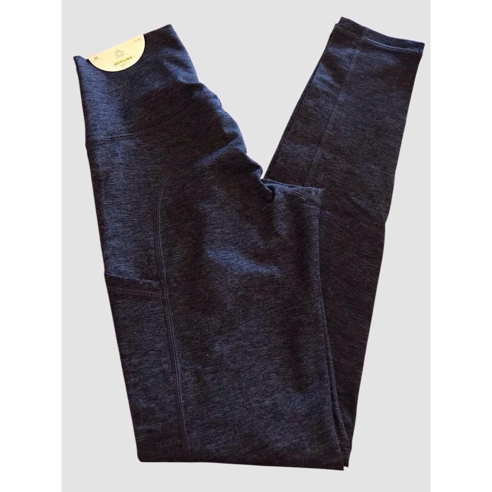 NEW AE Offline By Aerie The Hugger High Waist Pocket Legging Navy heather Small